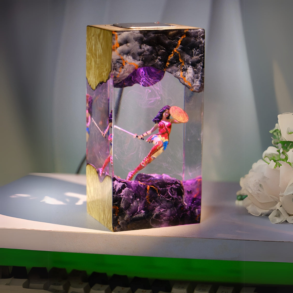 Spiderman Super Hero Epoxy Resin Lamp