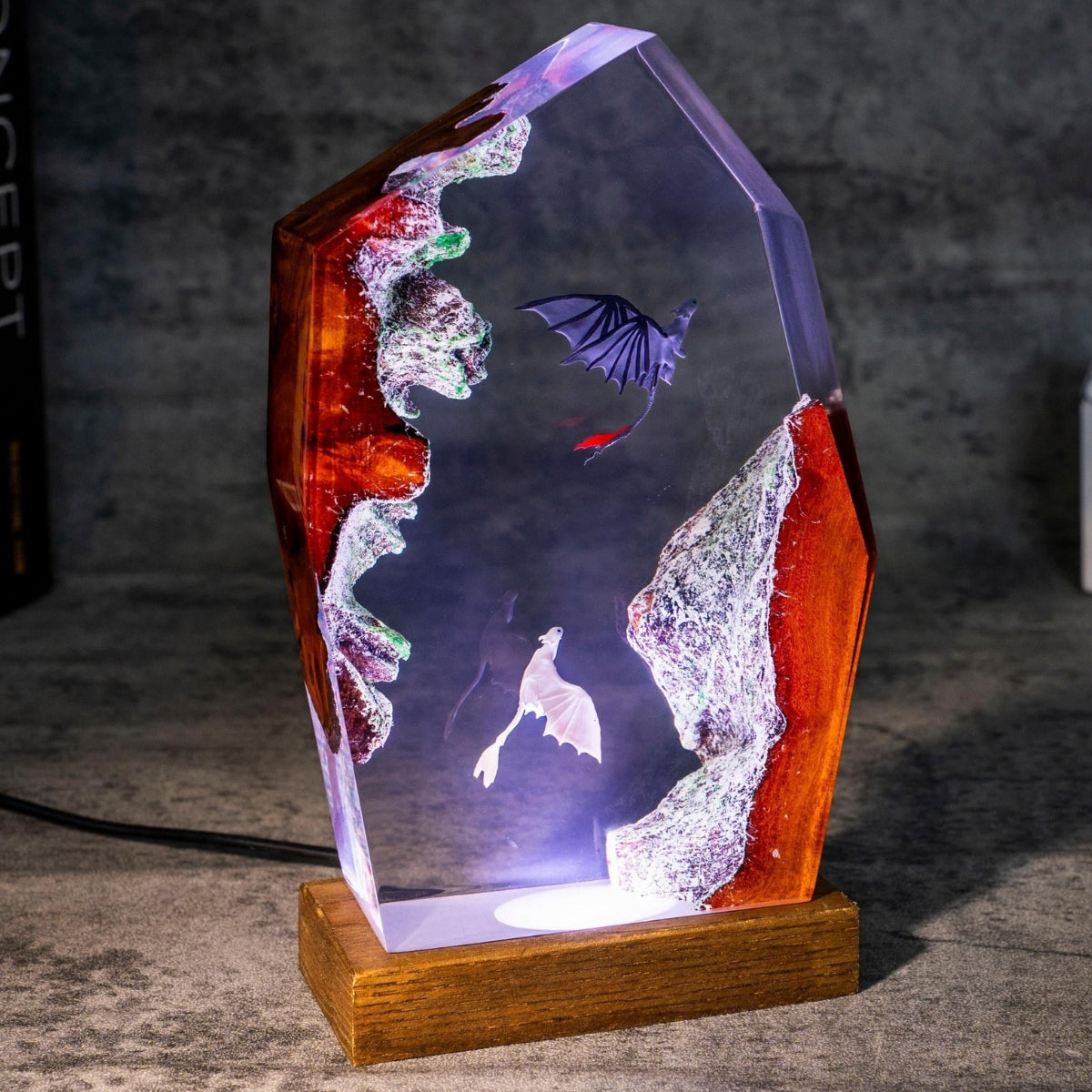 Toothless and Light Fury Resin Night Lights