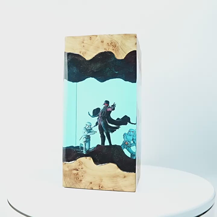 Darth Vader Star Wars Epoxy Resin Lamp – Handmade Sci-Fi Night Light